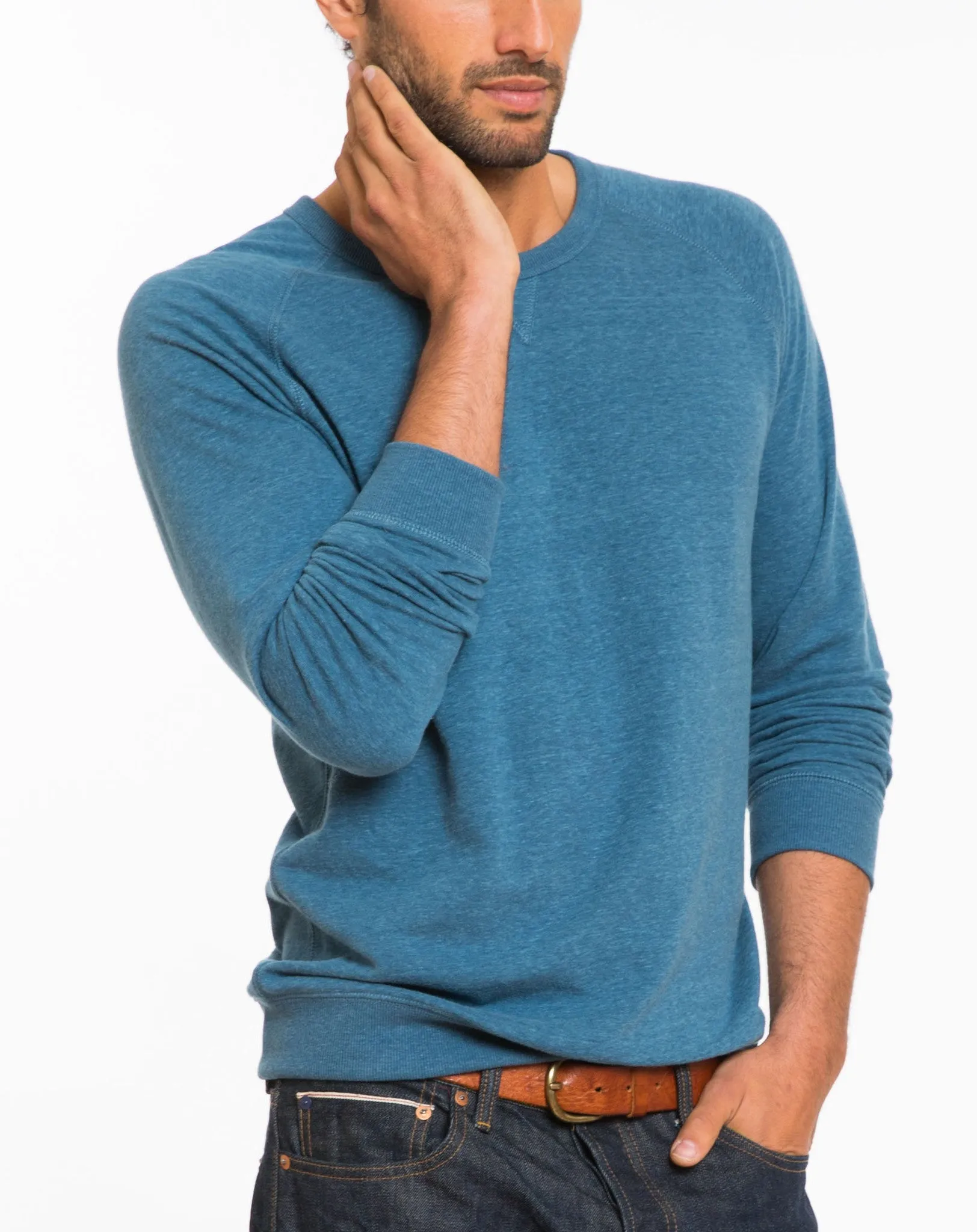 Double Knit Raglan - Sea Blue sold by Marine Layer product image thumbnail 2