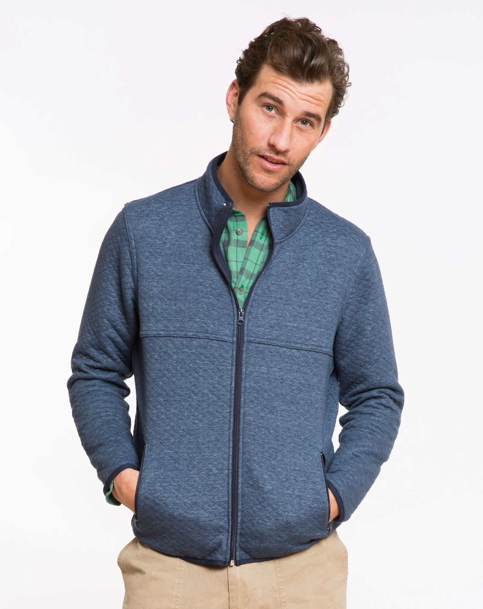 Franz Quilted Full Zip - Navy sold by Marine Layer product image thumbnail 3