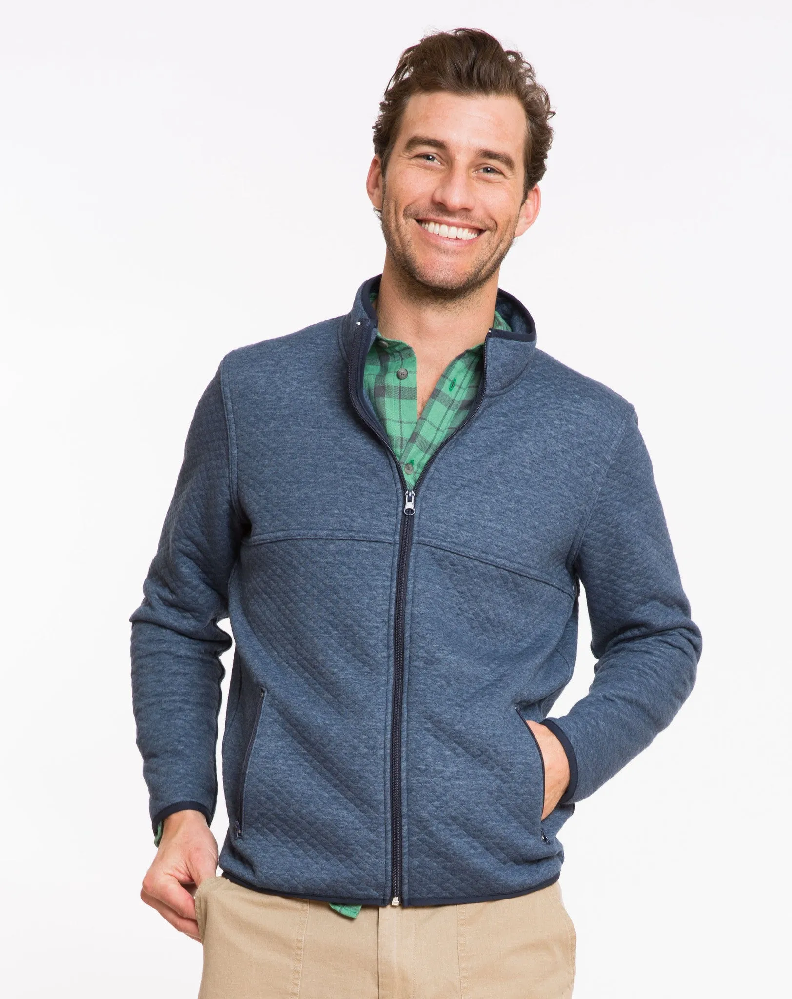 Franz Quilted Full Zip - Navy sold by Marine Layer product image thumbnail 2