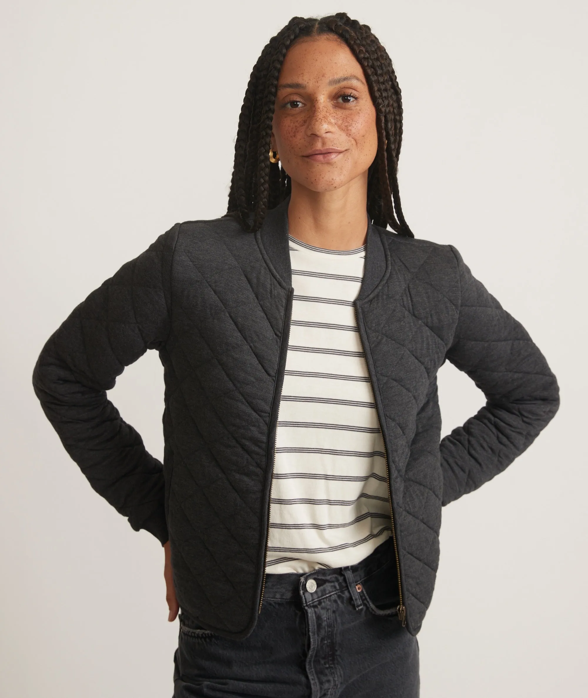 Corbet Quilted Bomber sold by Marine Layer