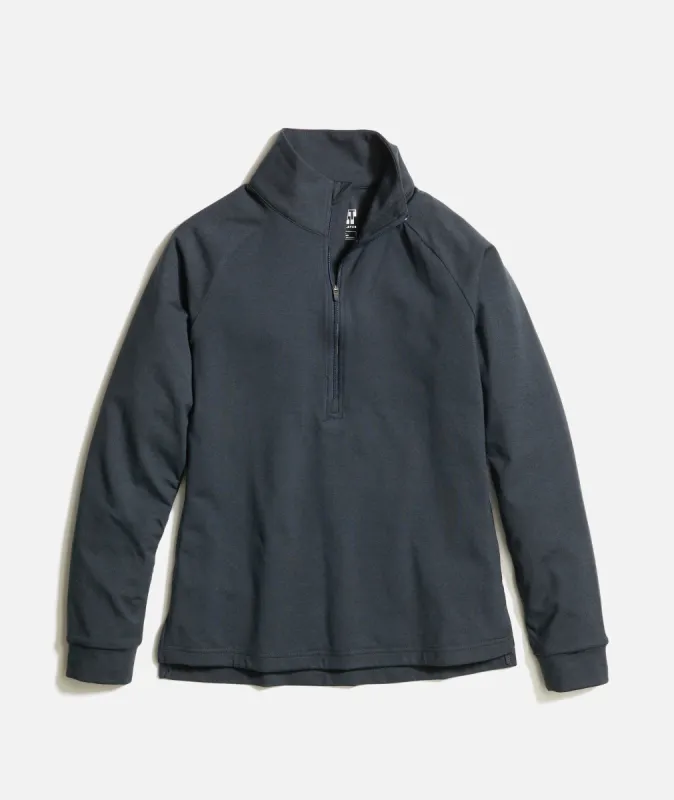 Women's Re-Spun Sport Quarter Zip in Charcoal sold by Marine Layer