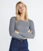 Longsleeve Lila Rib Crew in Heather Grey sold by Marine Layer