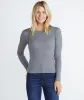 Longsleeve Lila Rib Crew in Heather Grey sold by Marine Layer