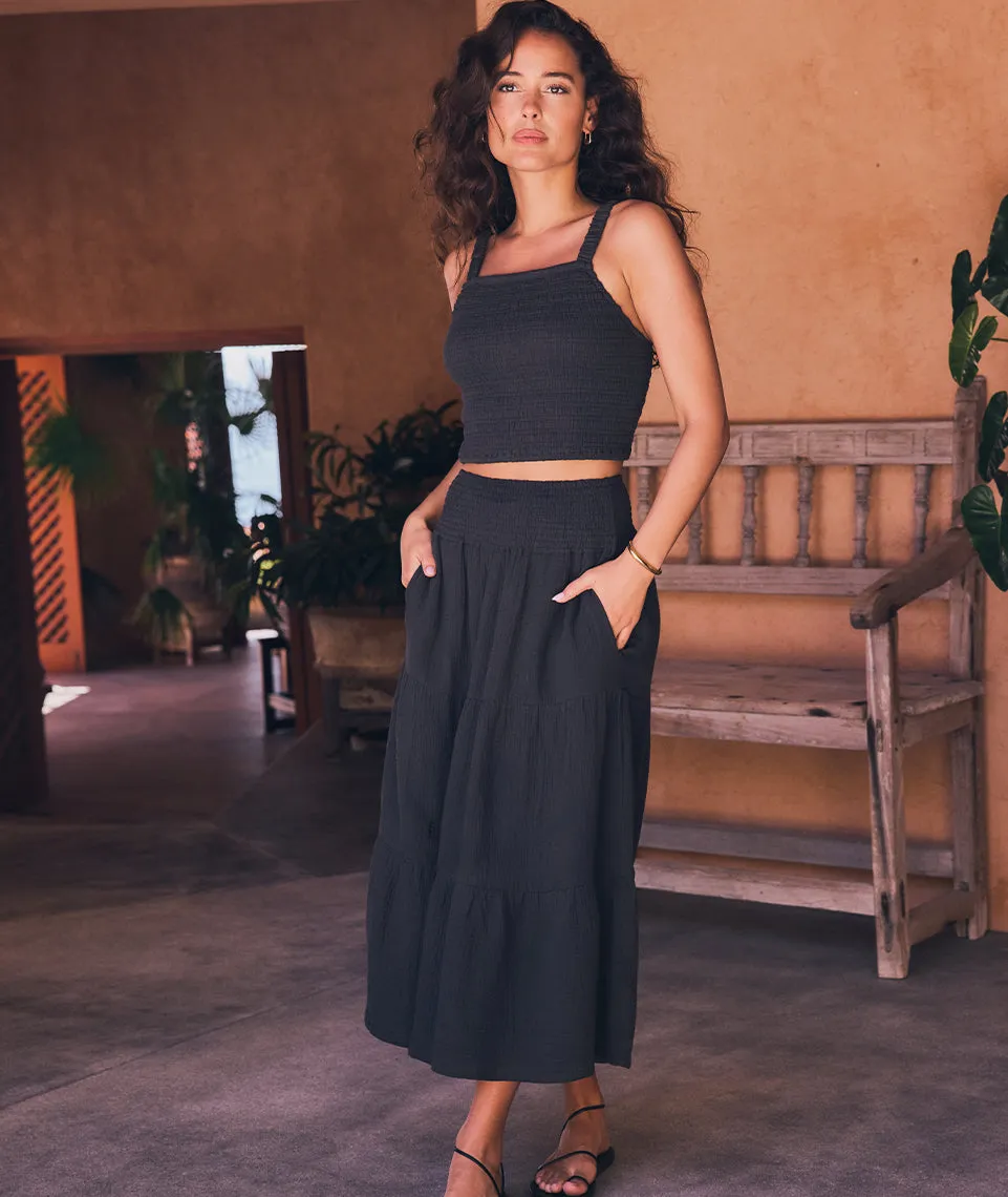 Corinne Double Cloth Maxi Skirt sold by Marine Layer