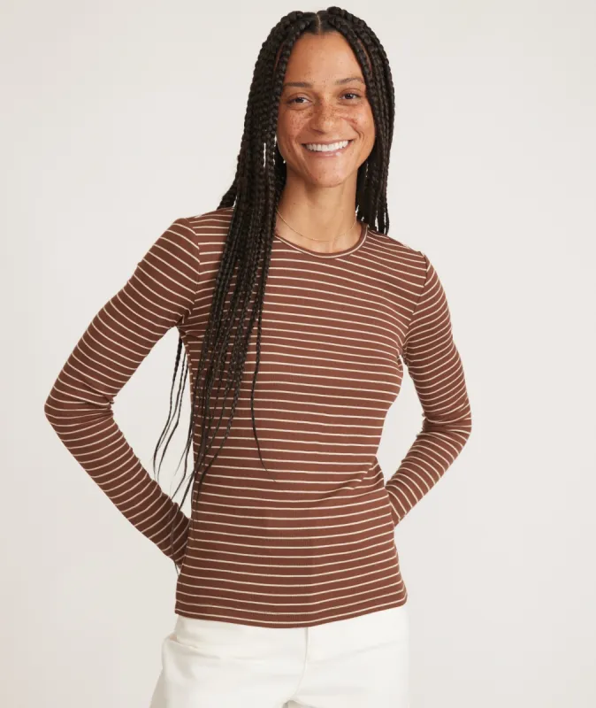 Lexi Rib Long Sleeve Crew Tee sold by Marine Layer