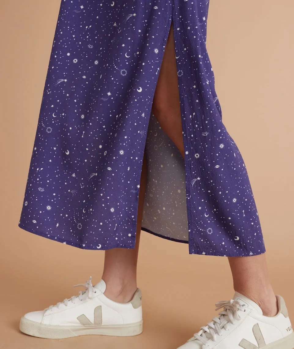 Ryan Midi Slip Skirt in Blue Celestial Print sold by Marine Layer product image thumbnail 3