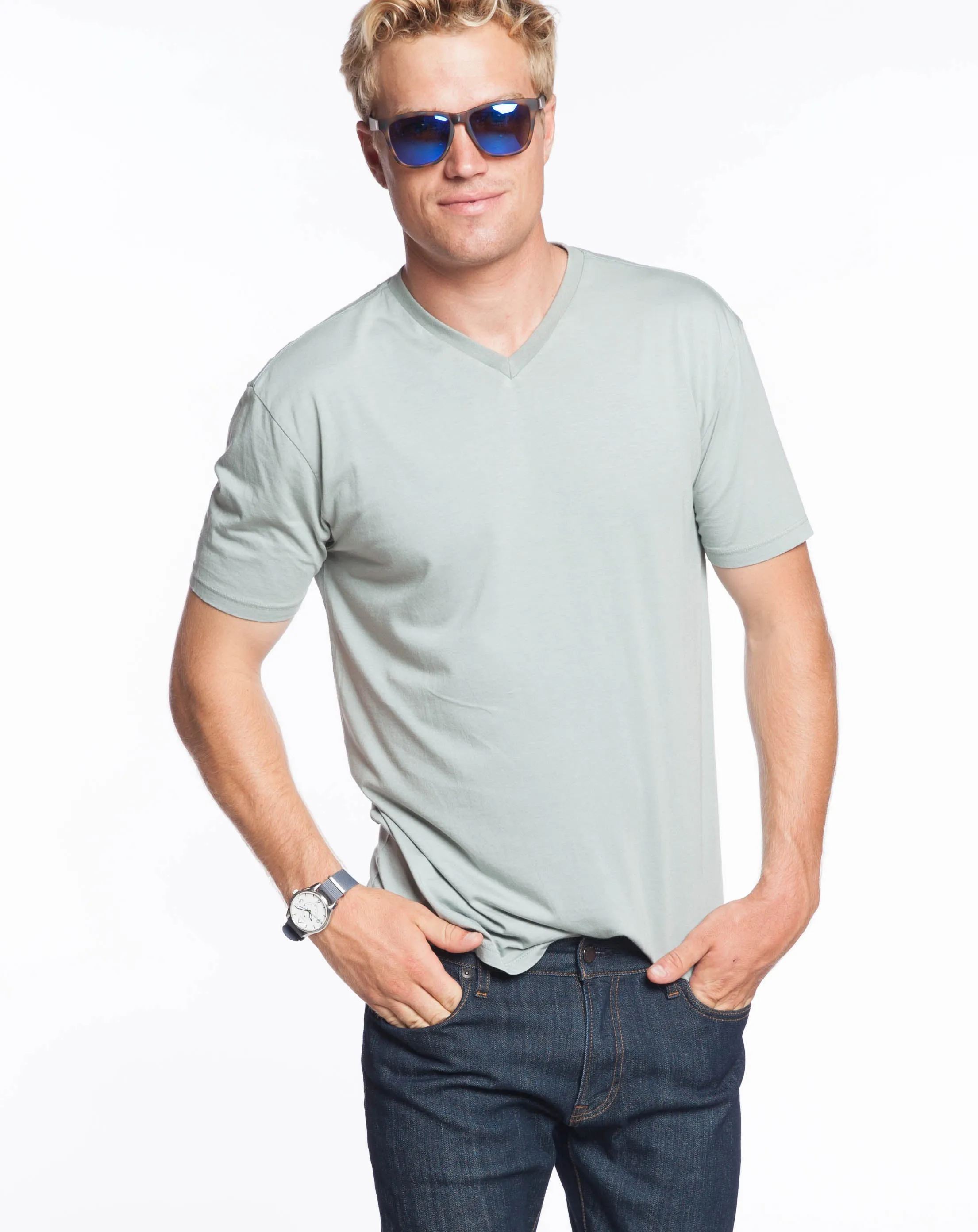Signature V-Neck Tee - Desert Sage sold by Marine Layer product image thumbnail 3