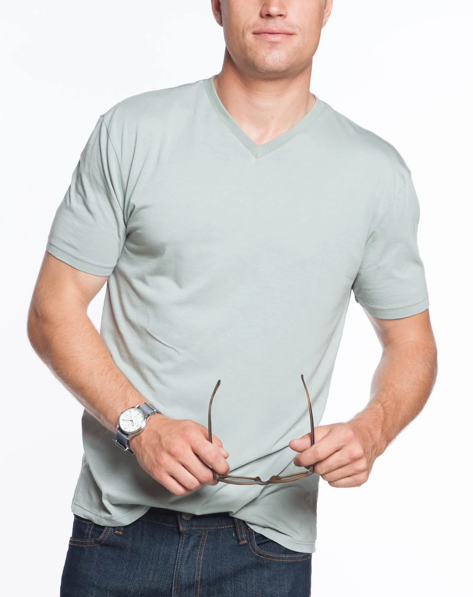 Signature V-Neck Tee - Desert Sage sold by Marine Layer product image thumbnail 4