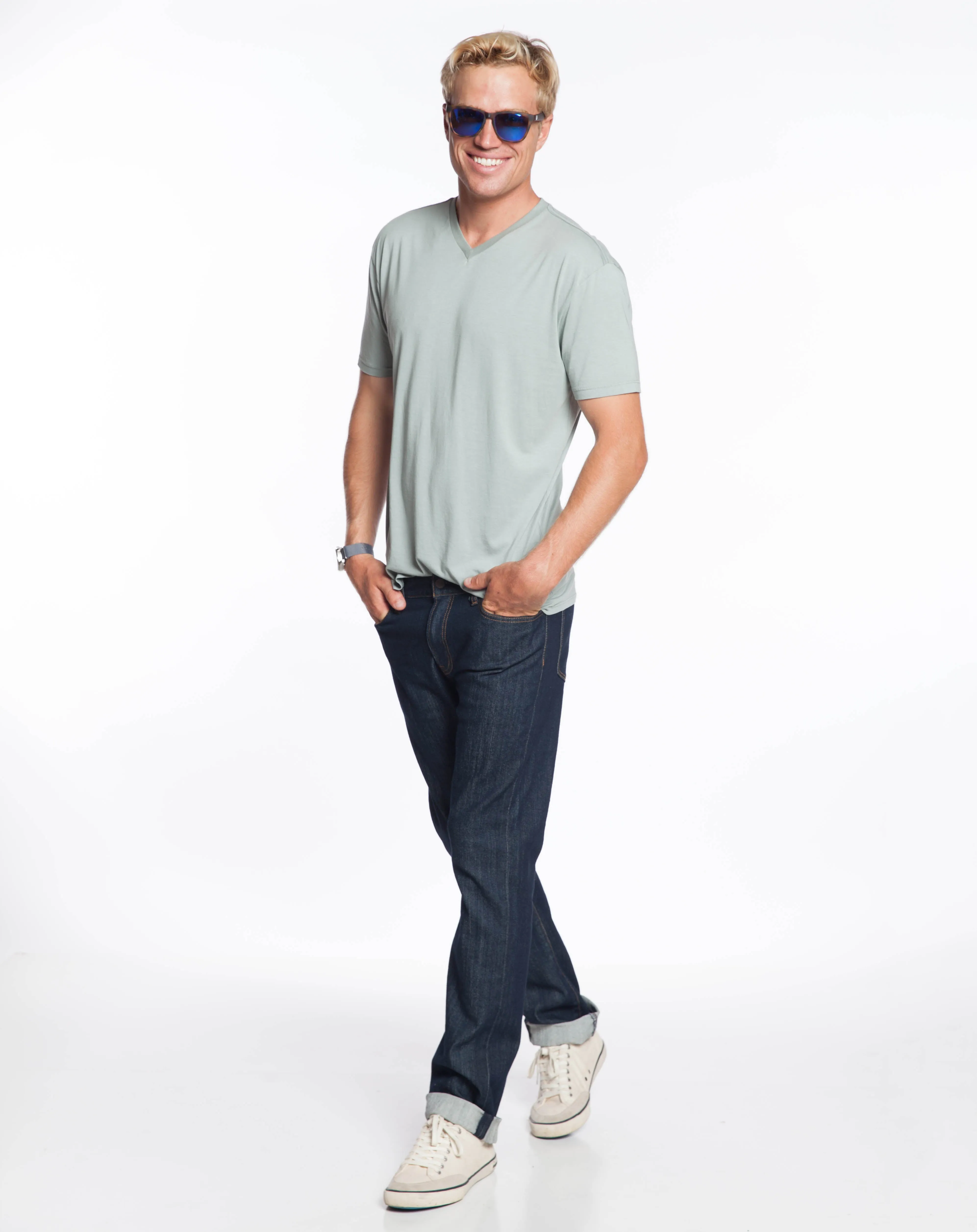 Signature V-Neck Tee - Desert Sage sold by Marine Layer