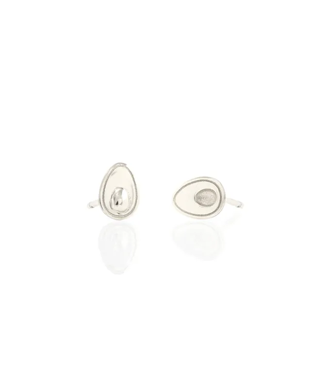 Kris Nations Avocado Stud Earrings in Silver sold by Marine Layer