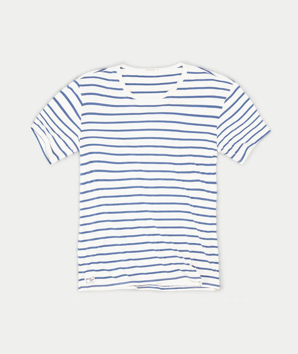 Jeffrey Stripe Crew sold by Marine Layer