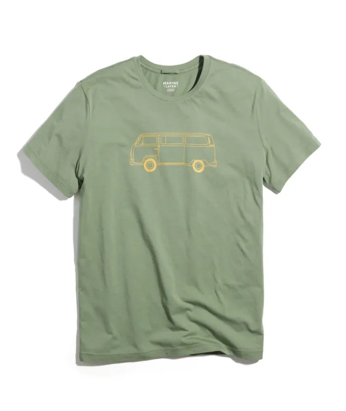 Signature Crew Graphic Tee in Hedge Green sold by Marine Layer