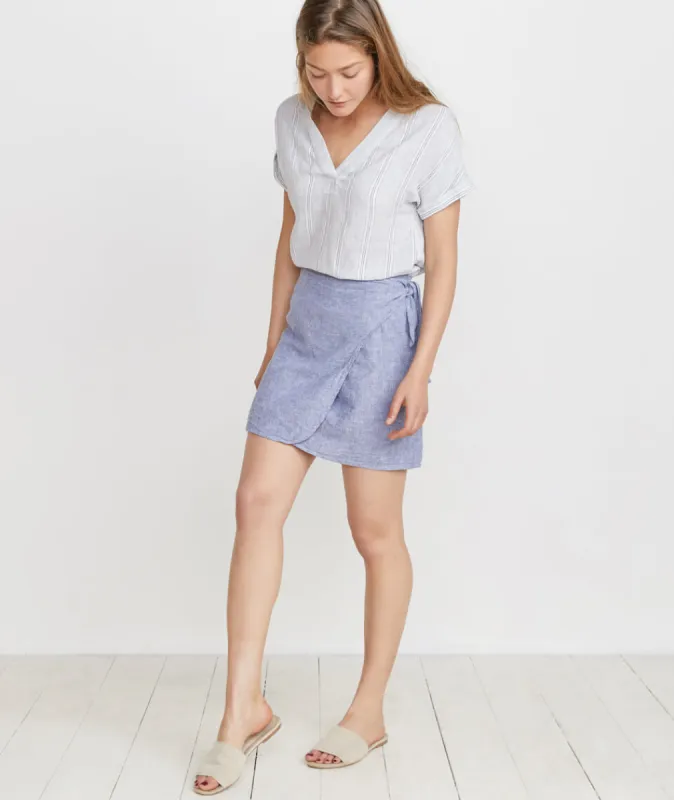 Angelica Wrap Skirt in Marlin sold by Marine Layer