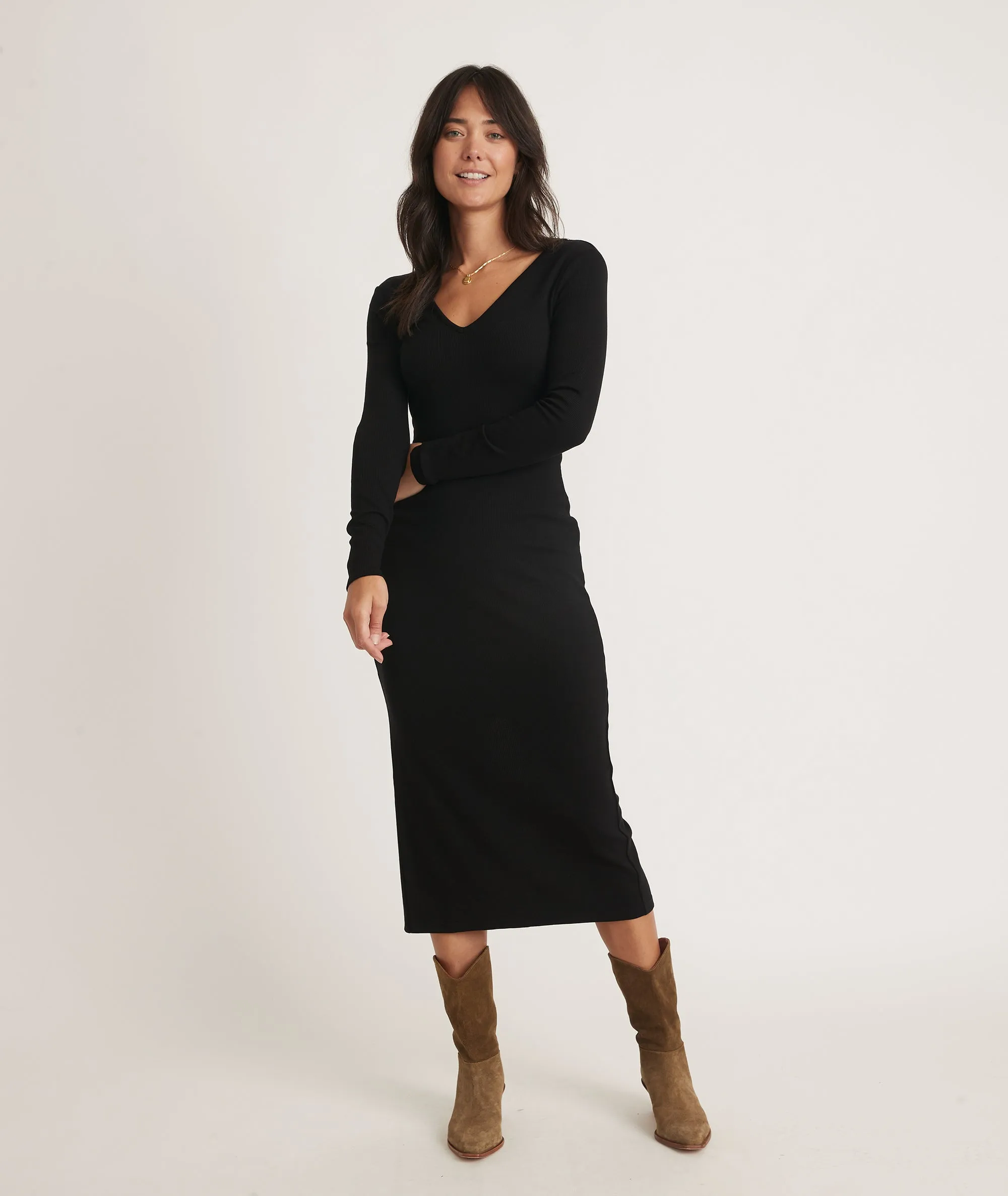 Lexi Rib V-Neck Maxi Dress sold by Marine Layer