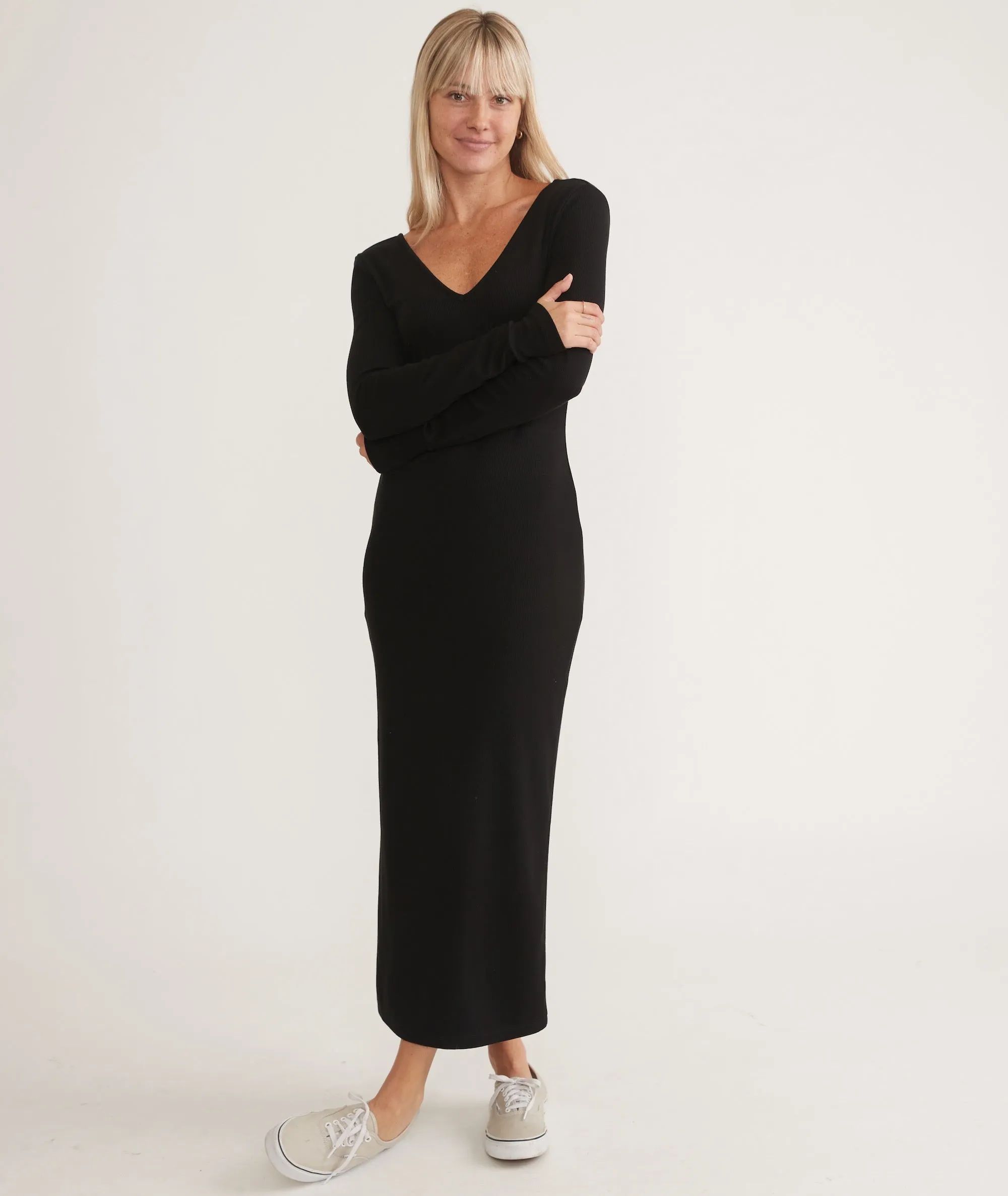 Lexi Rib V-Neck Maxi Dress sold by Marine Layer product image thumbnail 5