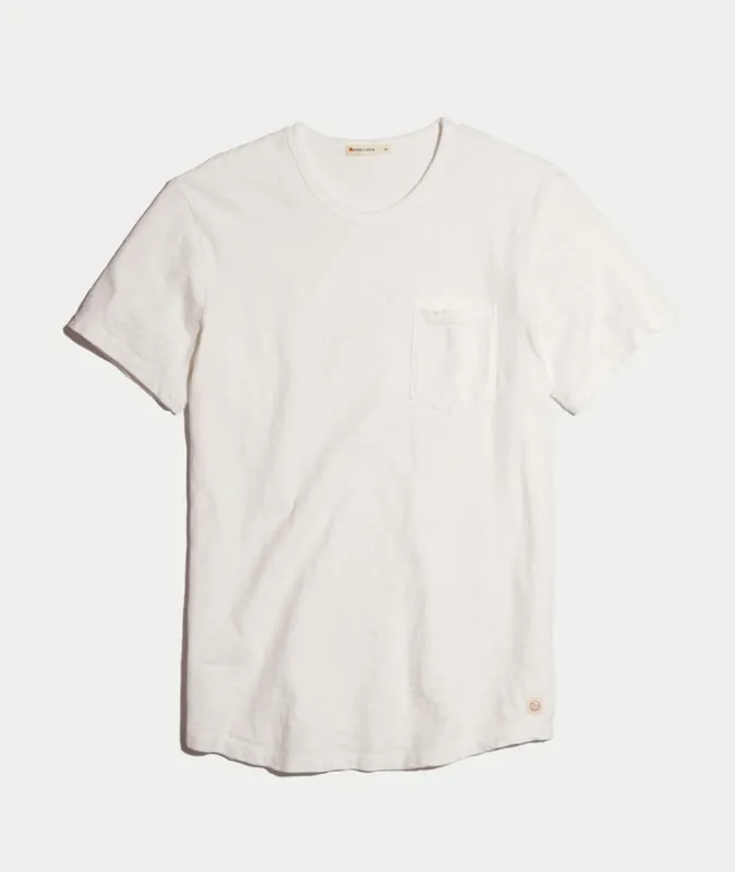 Saddle Pocket Tee in Natural made by Marine Layer
