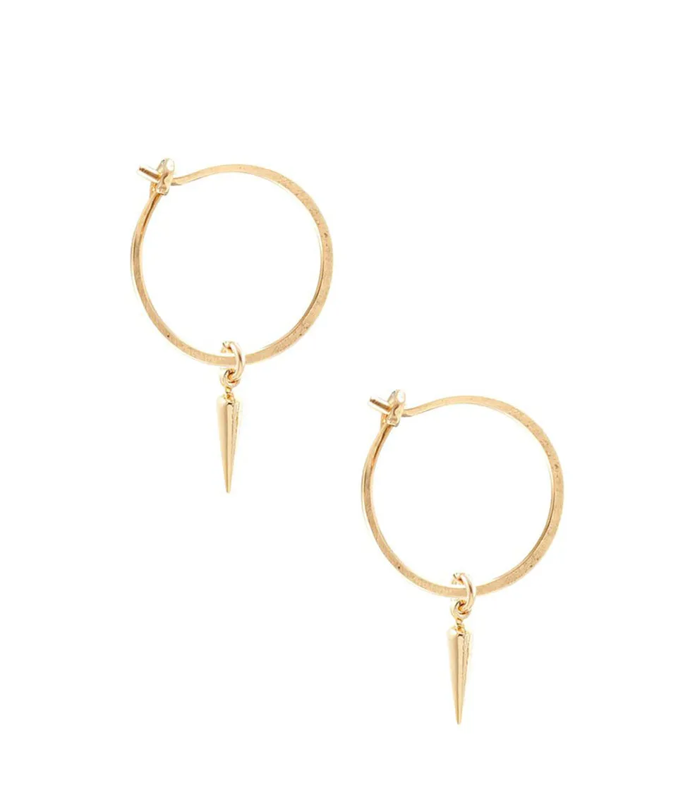 Kris Nations Small Hoop Earrings with Petite Spikes in Gold sold by Marine Layer product image thumbnail 2