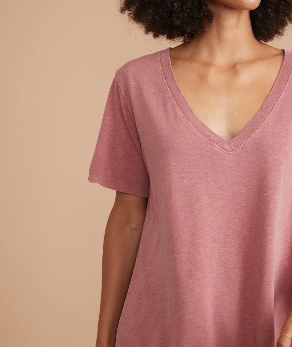 Boyfriend V-Neck Tee in Ruby Wine sold by Marine Layer product image thumbnail 2