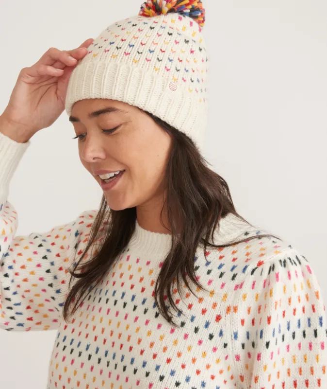 San Moritz Pom Beanie made by Marine Layer