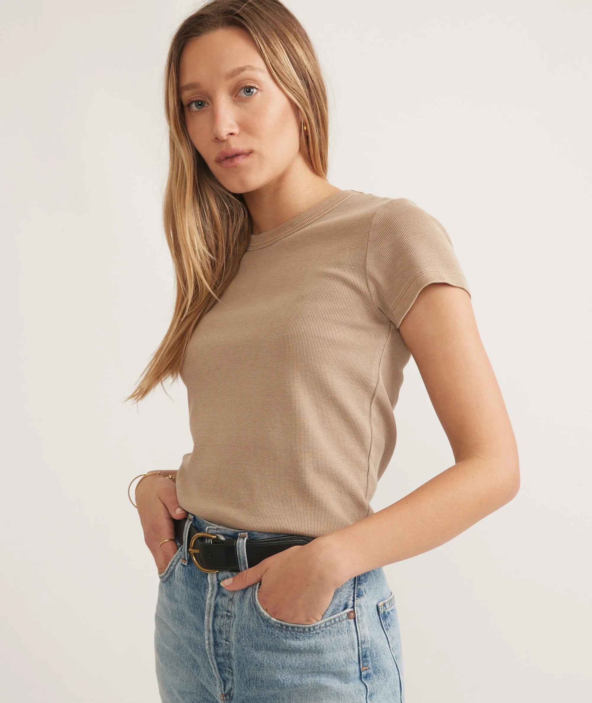 Lexi Rib Sun-In Crew Tee sold by Marine Layer