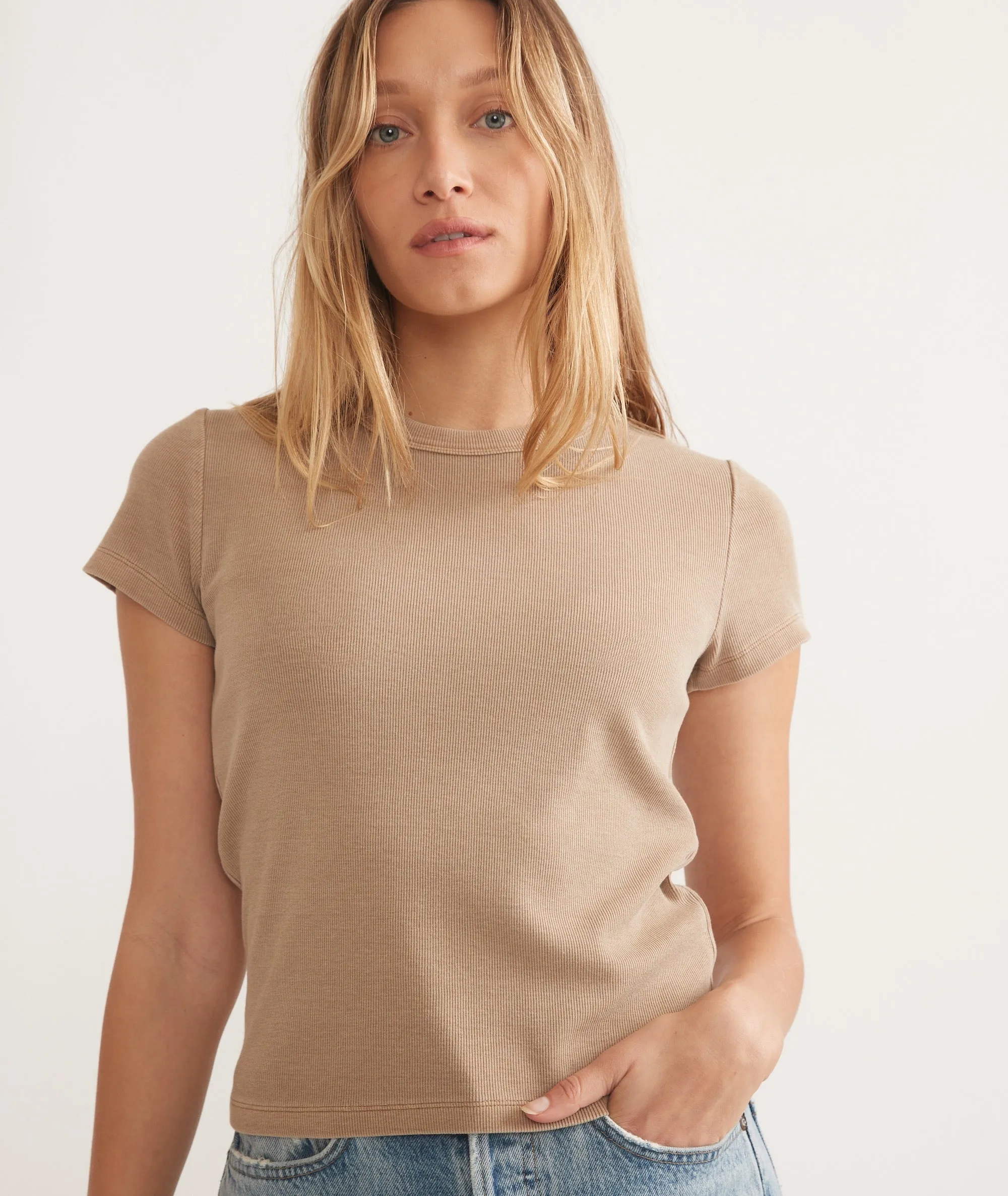 Lexi Rib Sun-In Crew Tee sold by Marine Layer product image thumbnail 2