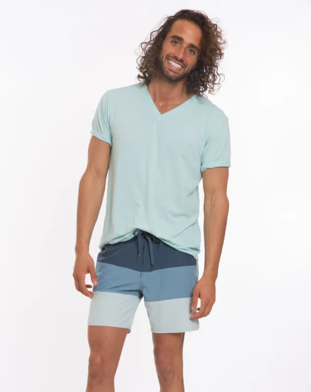 Bolinas Boardshorts - Blue Colorblock sold by Marine Layer