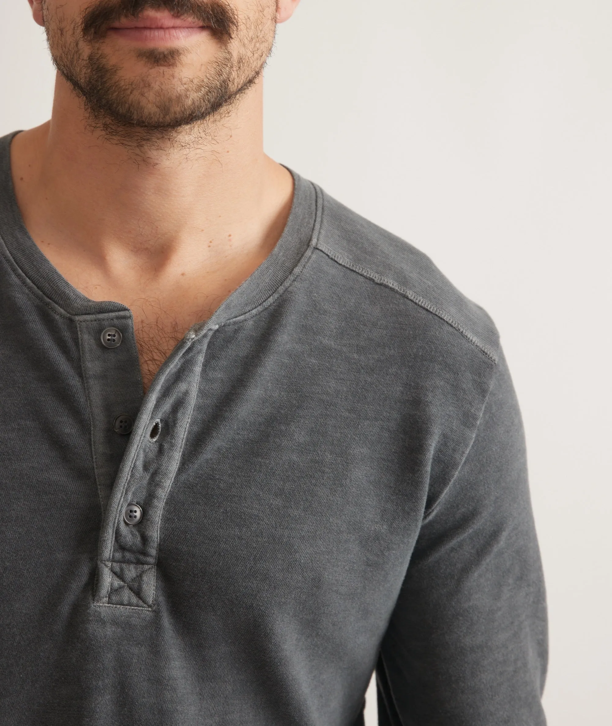 Vintage Heavy Slub Long Sleeve Henley sold by Marine Layer product image thumbnail 3