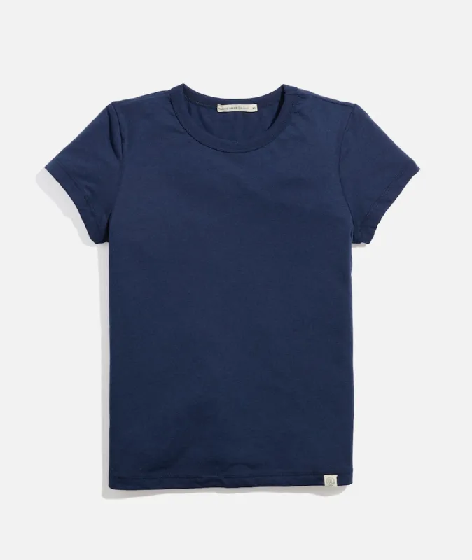 Women's Re-Spun Signature Crew in Navy sold by Marine Layer