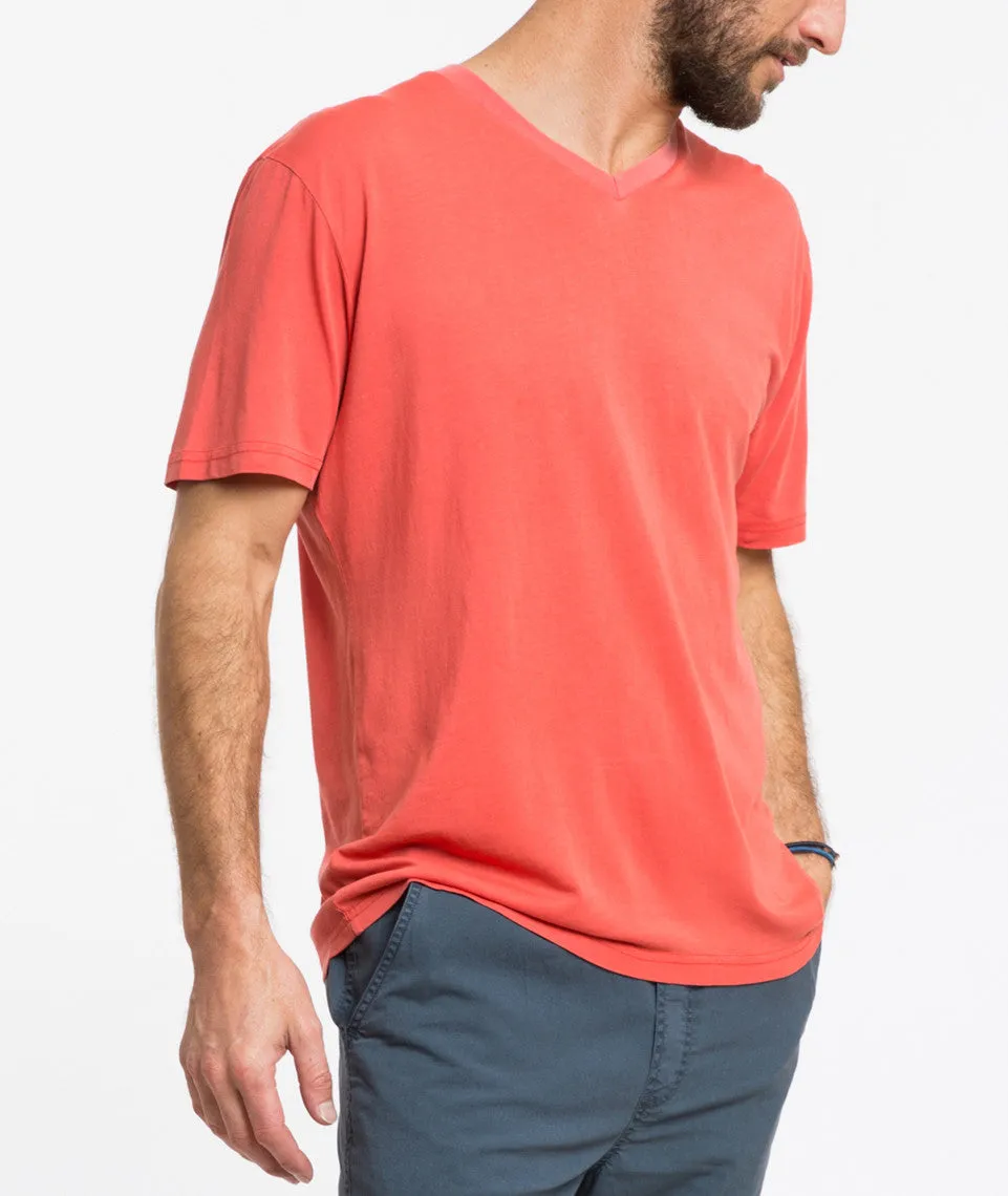 Signature Pigment Dye V-neck - Paprika sold by Marine Layer product image thumbnail 2