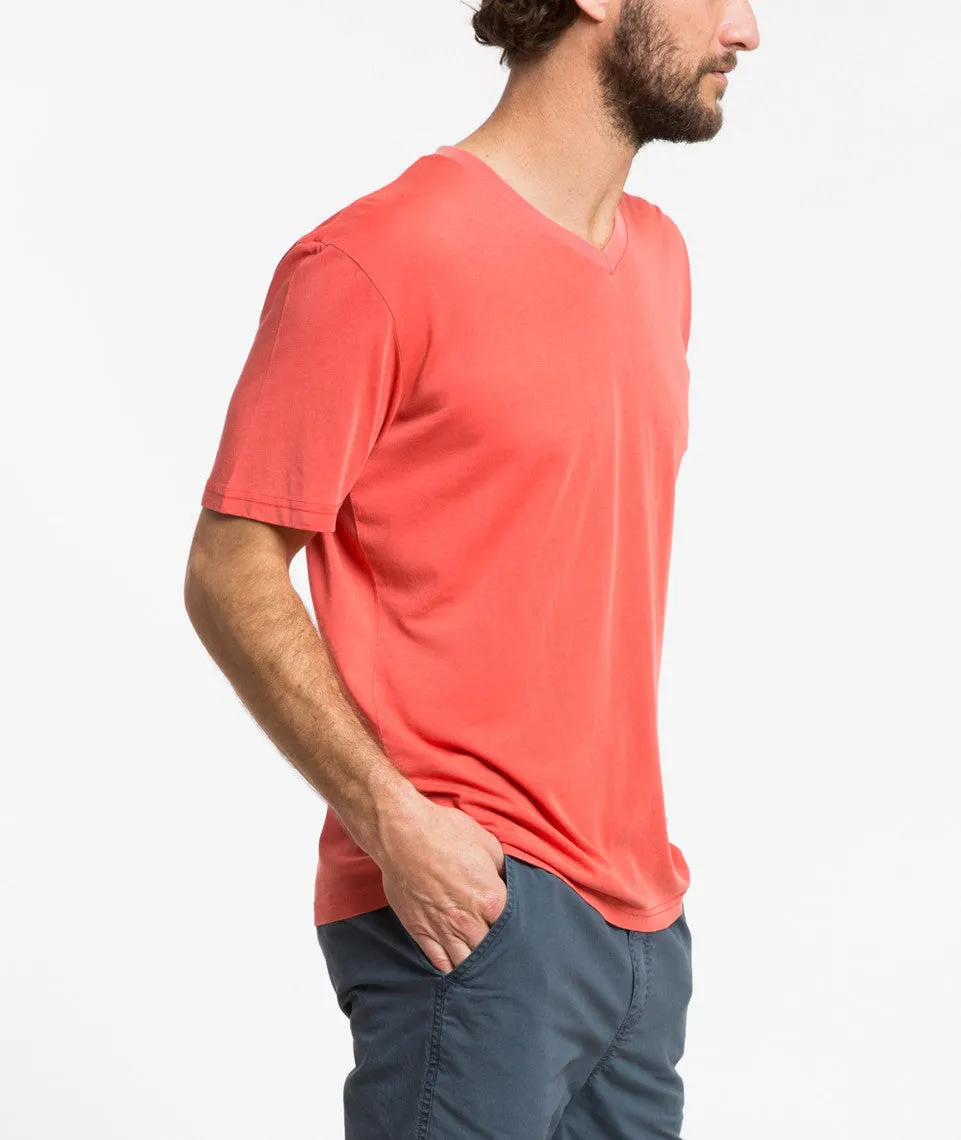 Signature Pigment Dye V-neck - Paprika sold by Marine Layer product image thumbnail 3