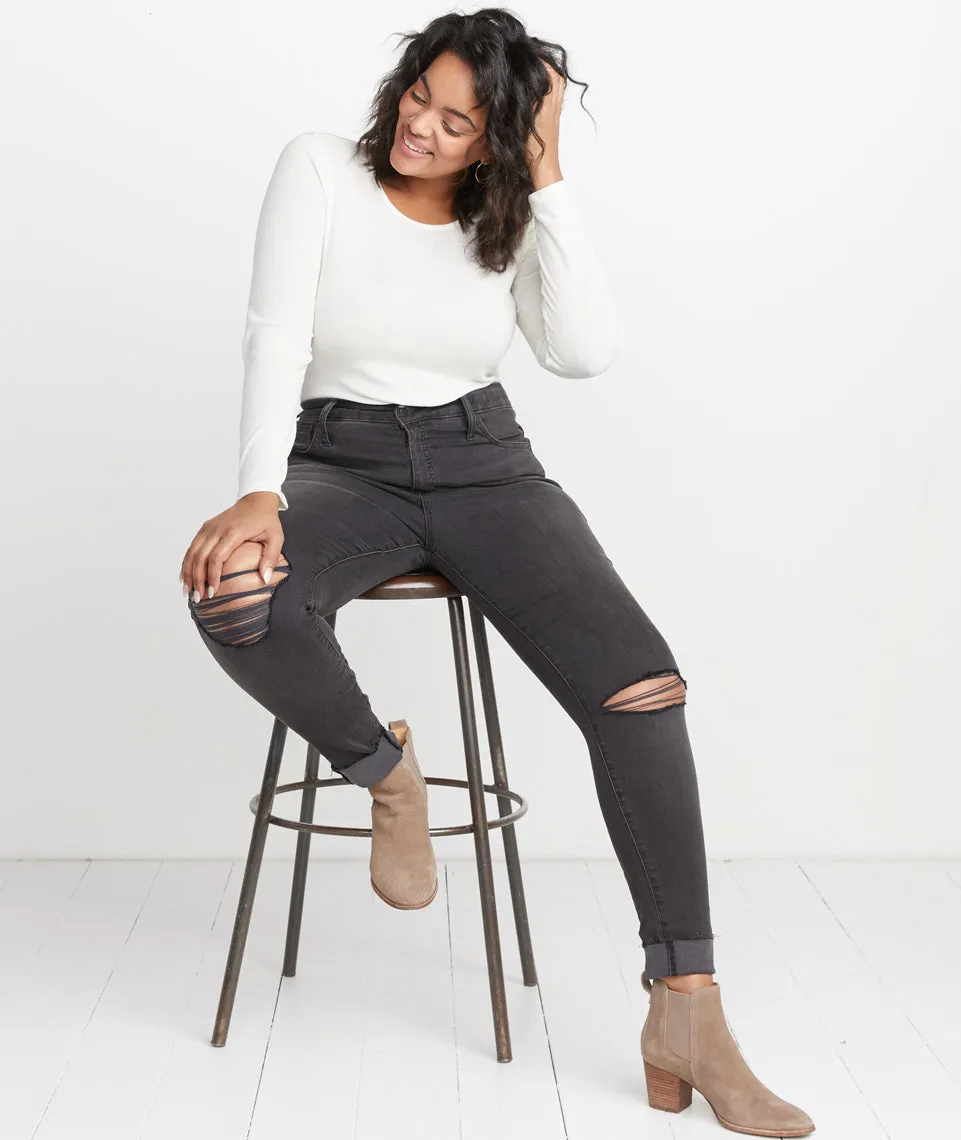 Longsleeve Lila Rib Crew in White sold by Marine Layer product image thumbnail 5