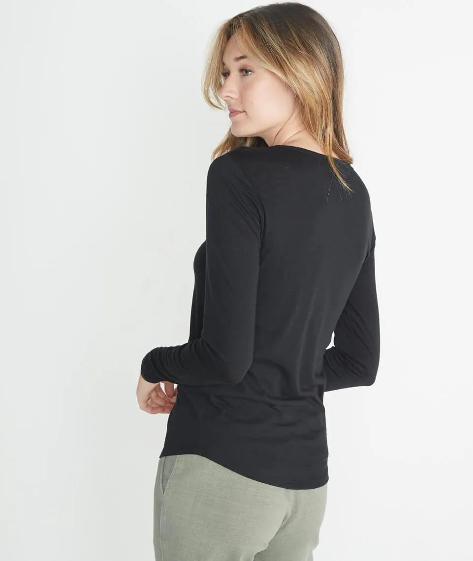 Clover Saddle Longsleeve in Black sold by Marine Layer product image thumbnail 2