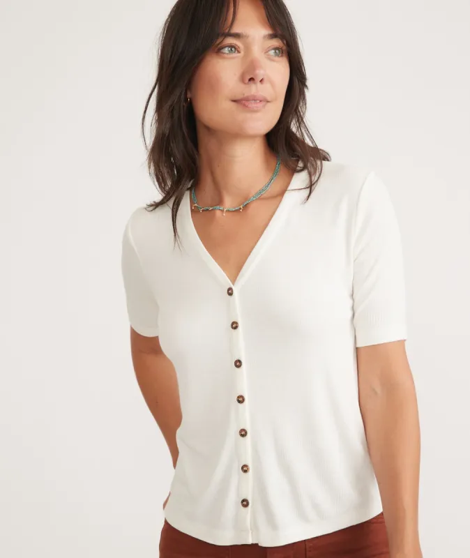 Lexi Rib Button Top sold by Marine Layer