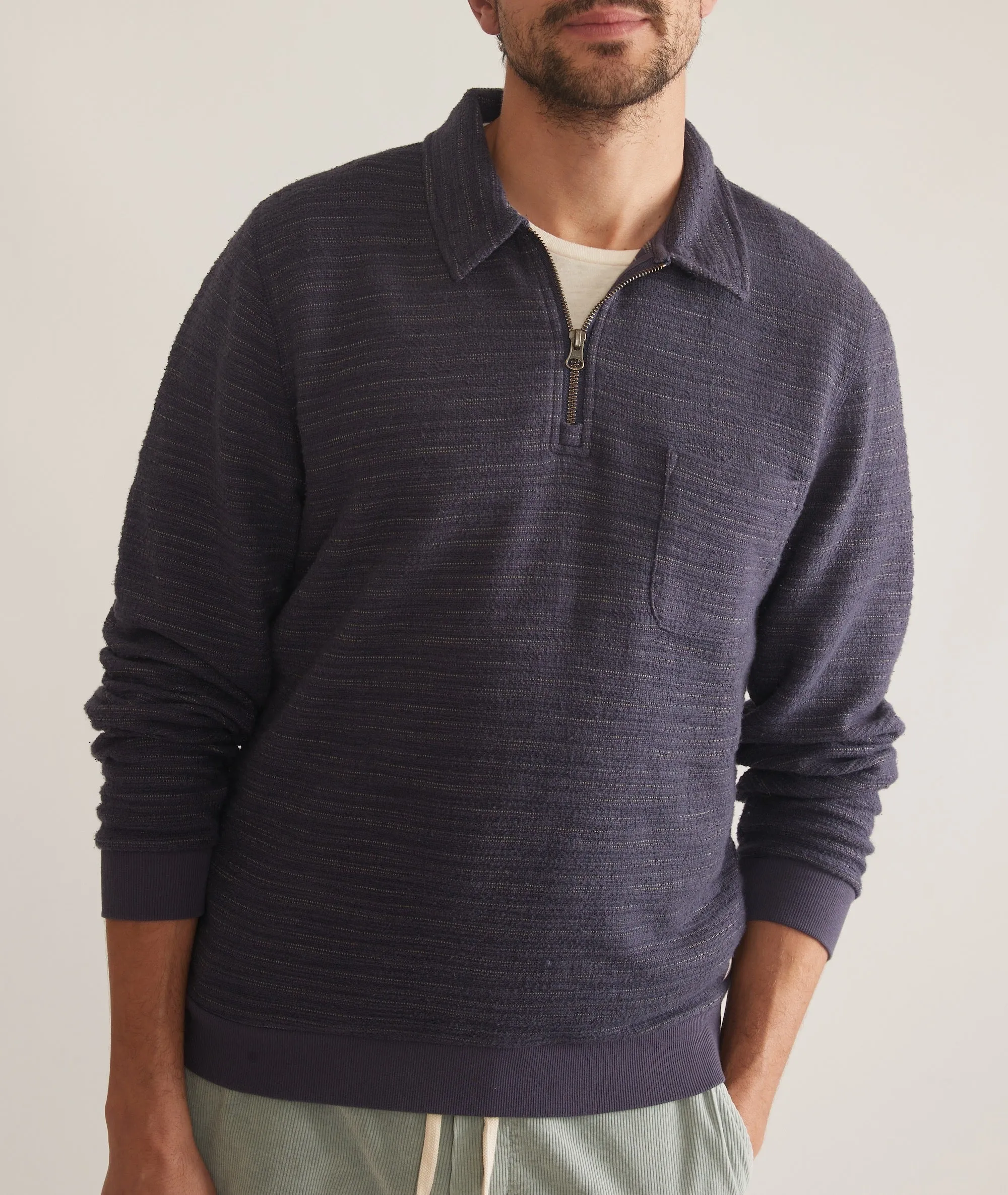 Textured Stripe Quarter Zip sold by Marine Layer product image thumbnail 2