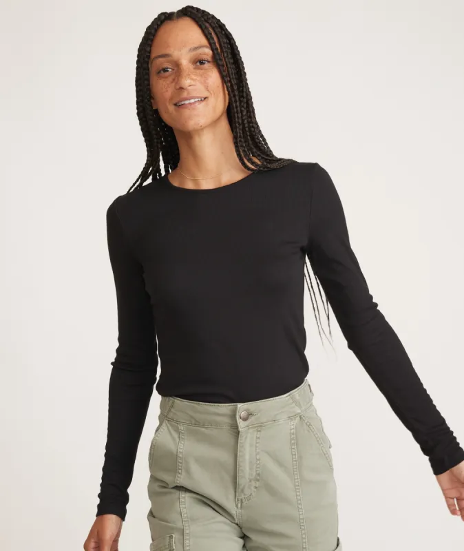 Lexi Rib Long Sleeve Crew Tee sold by Marine Layer