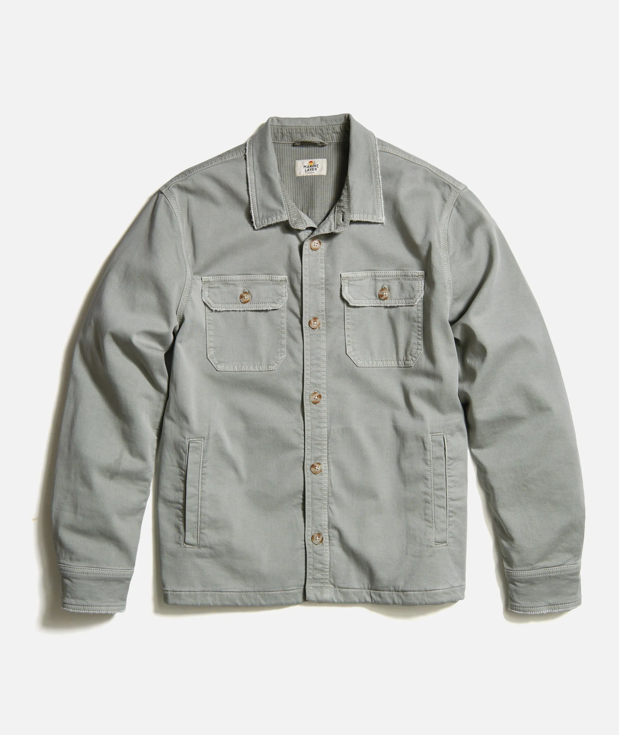 Garment Dye Twill Overshirt sold by Marine Layer
