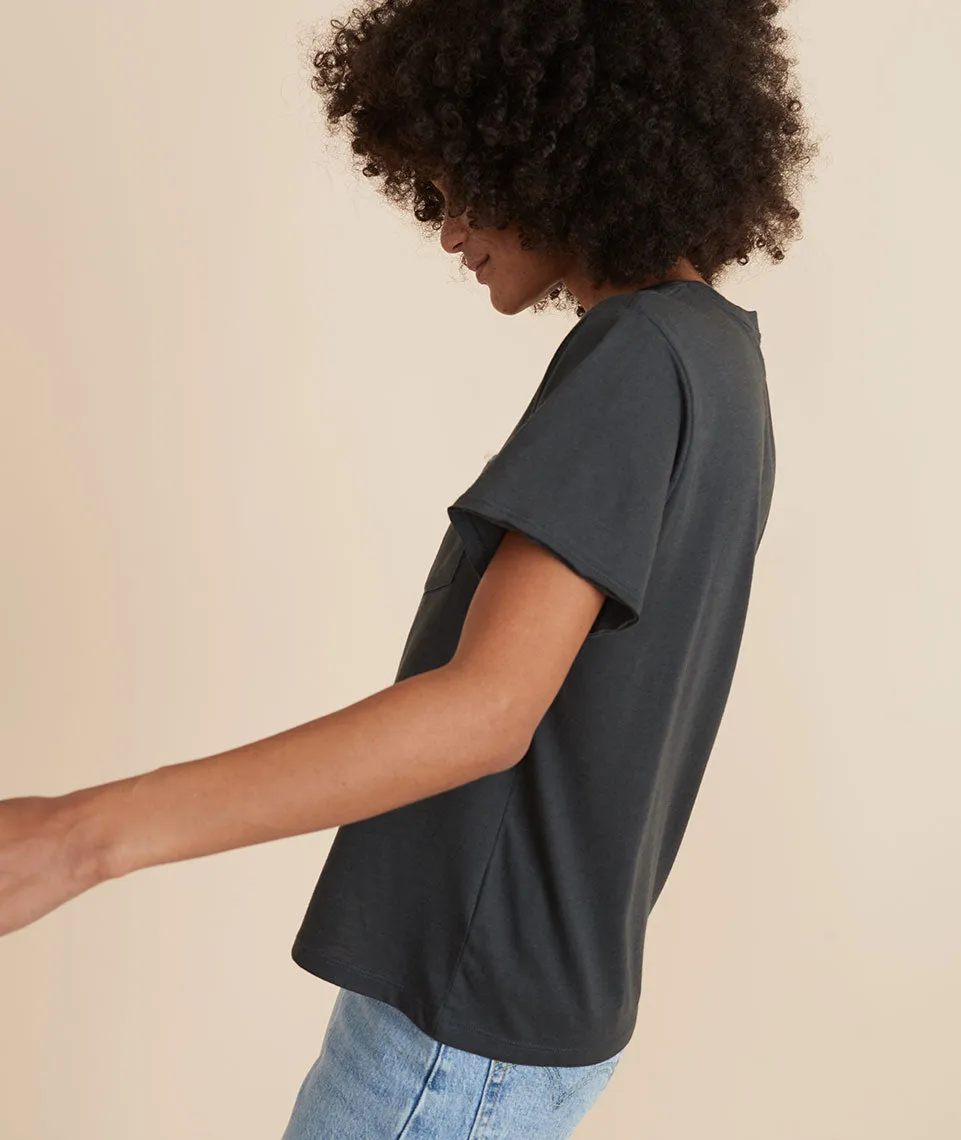 Boyfriend Crew Tee in Faded Black sold by Marine Layer product image thumbnail 2