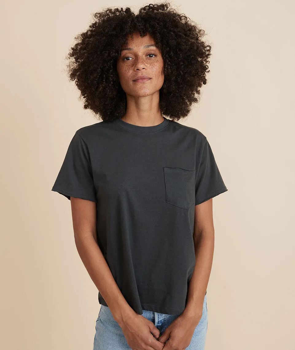 Boyfriend Crew Tee in Faded Black sold by Marine Layer product image thumbnail 3