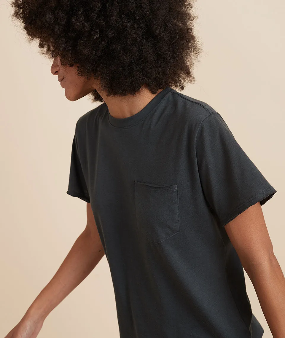 Boyfriend Crew Tee in Faded Black sold by Marine Layer product image thumbnail 4