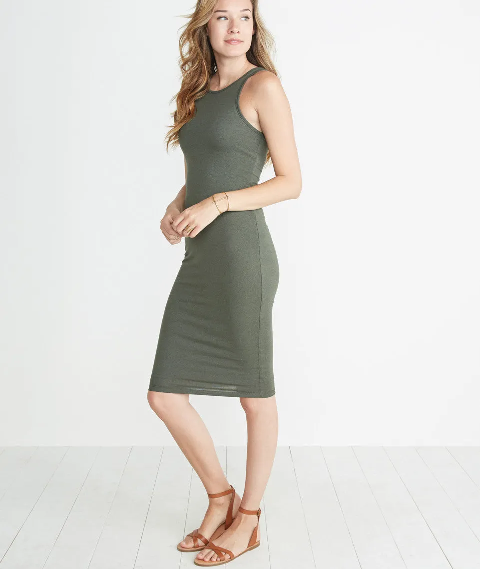 Lexi Midi Dress in Worn Olive sold by Marine Layer product image thumbnail 3