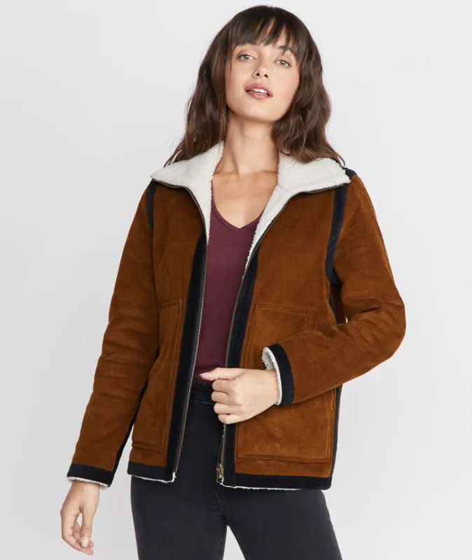 Loni Sherpa/Corduroy Reversible Coat sold by Marine Layer