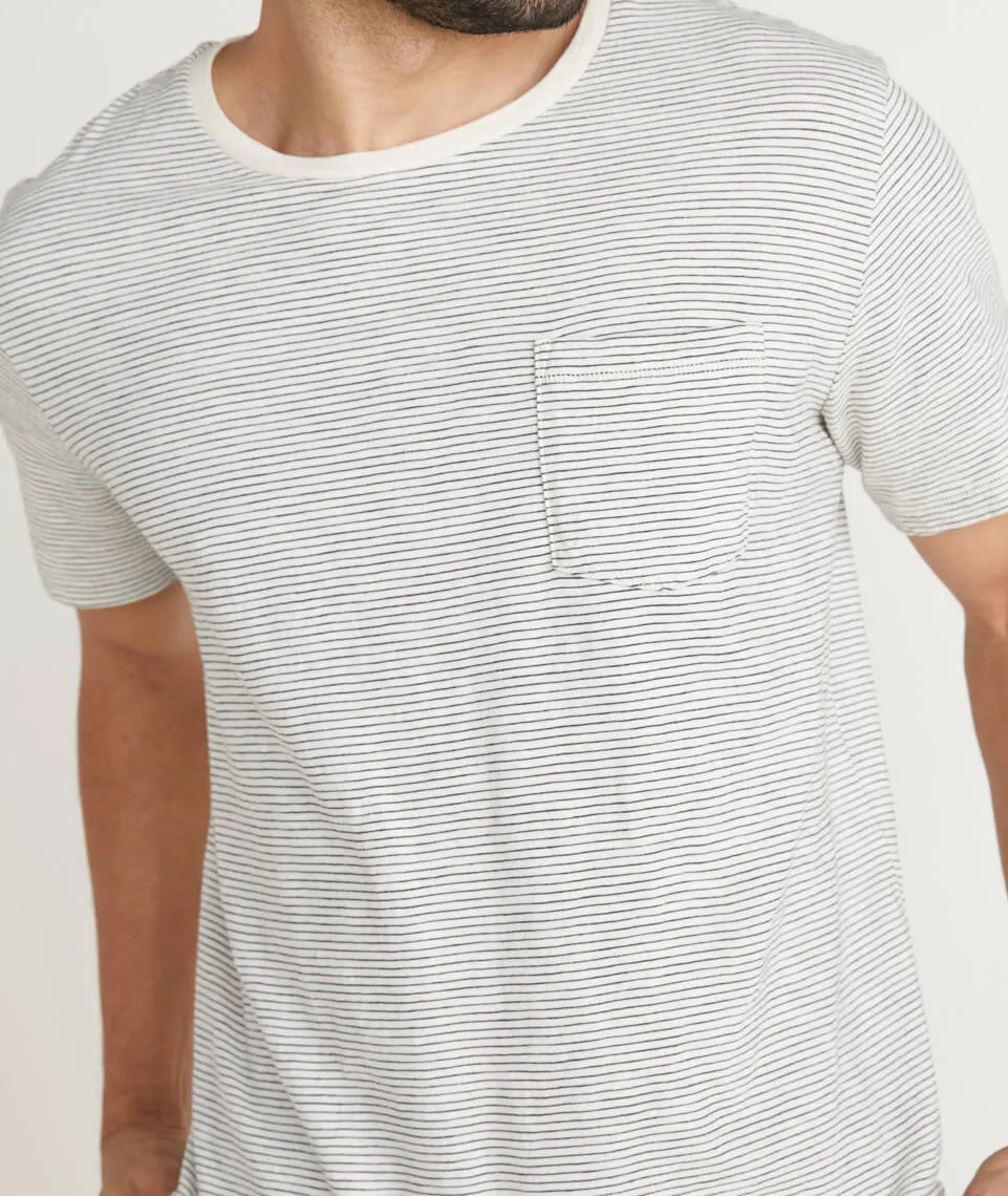 Signature Pocket Tee in Natural/Black sold by Marine Layer product image thumbnail 4