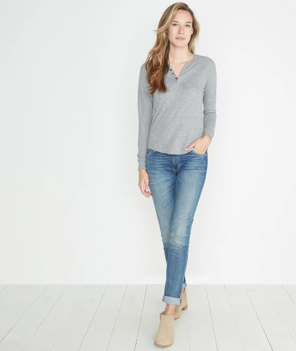 Double Knit Henley - Heather Grey sold by Marine Layer product image thumbnail 3