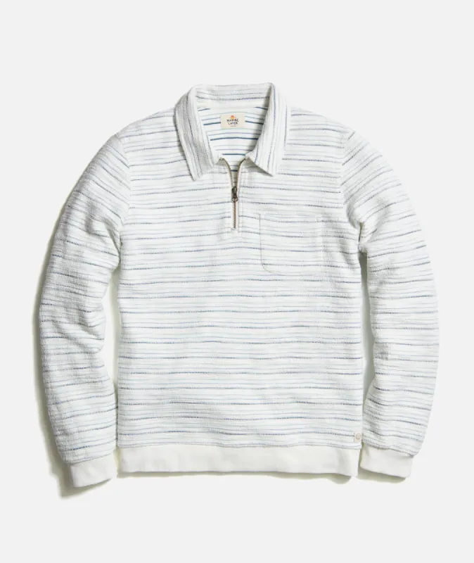 Textured Stripe Quarter Zip sold by Marine Layer