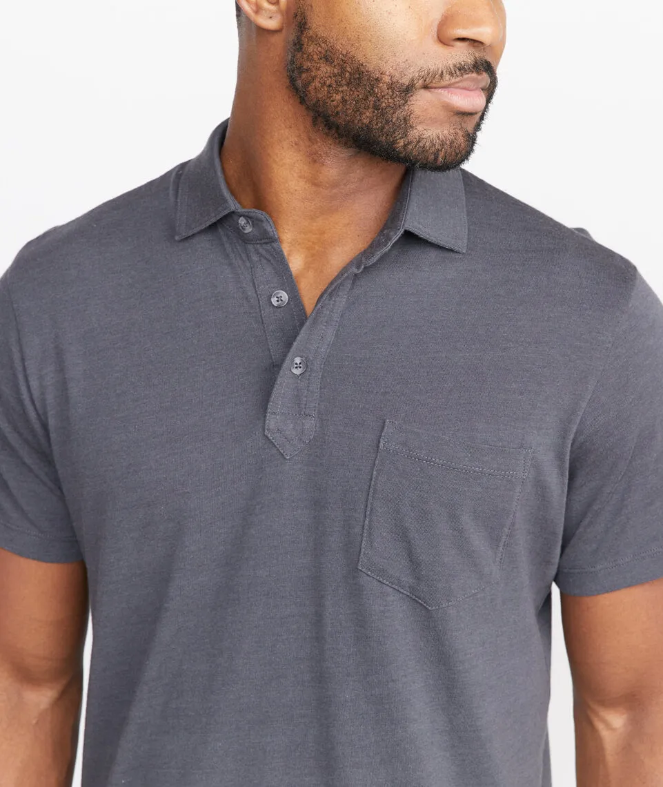 Hermann Polo in Asphalt sold by Marine Layer product image thumbnail 4