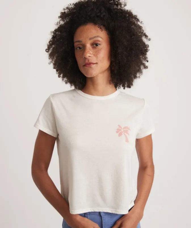Crop Graphic Tee in White sold by Marine Layer