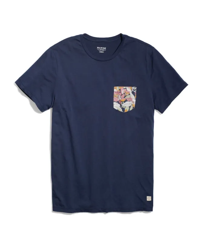 Signature Pocket Tee in India Ink sold by Marine Layer