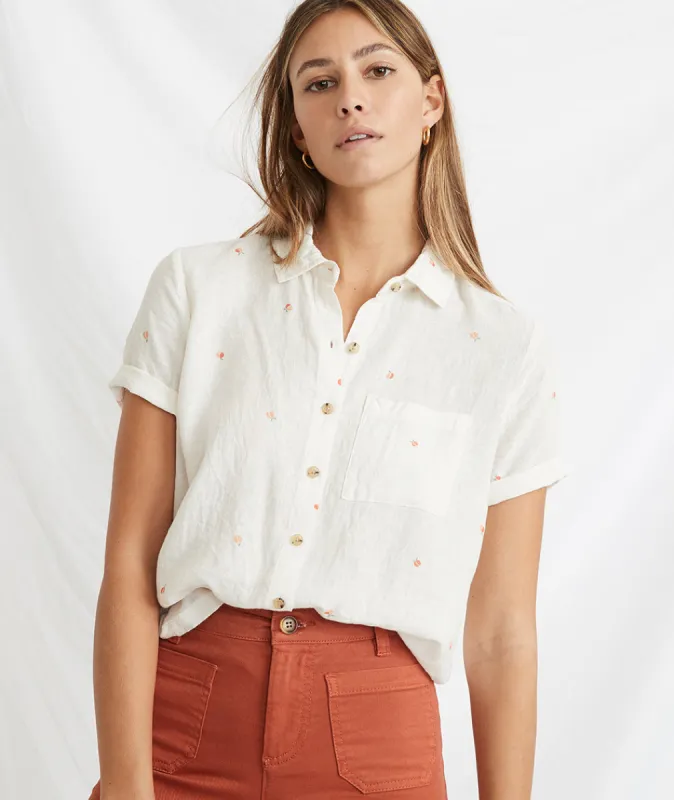 Talia Button Down in White sold by Marine Layer