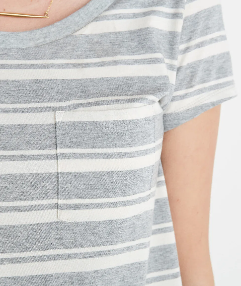 Boyfriend Pocket Tee in Heather Grey Stripe sold by Marine Layer product image thumbnail 4
