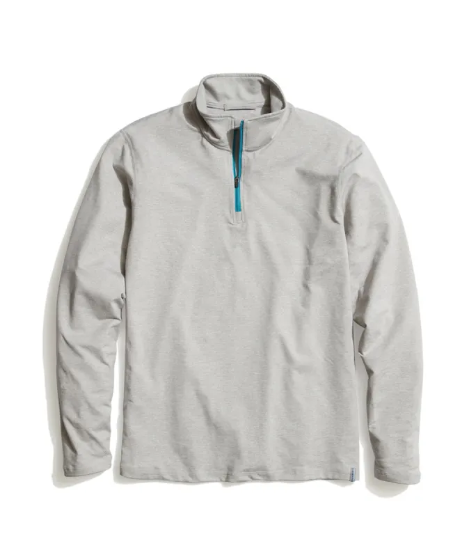 Huntley Quarter Zip in Light Heather Grey sold by Marine Layer